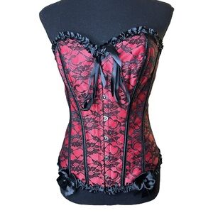 Vampiric Whimsigoth Dark Academia Coquette Renaissance Faire Lace Corset Top M